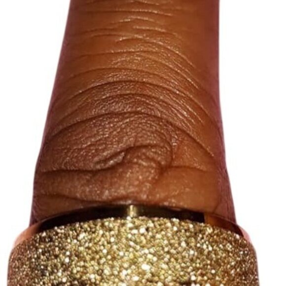 Matte Gold Stainless Steel Ring Unisex With Subtle Glitter Finish Comfortable Fi - Picture 4 of 5
